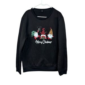SHEIN Black Christmas Gnome Crewneck Sweatshirt XL